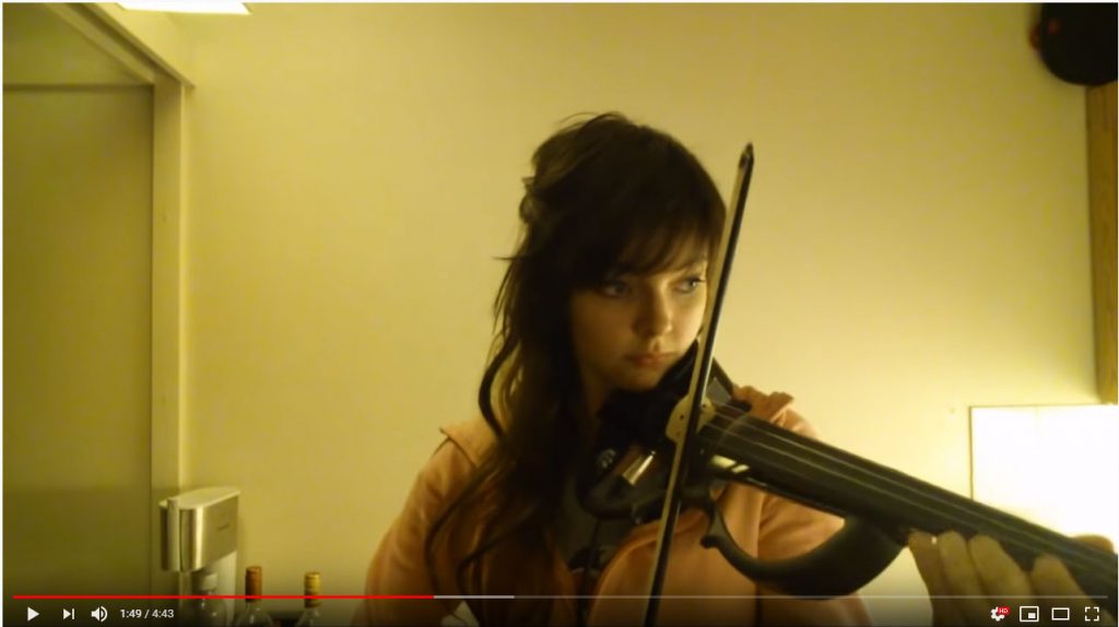 Adult beginner violinist