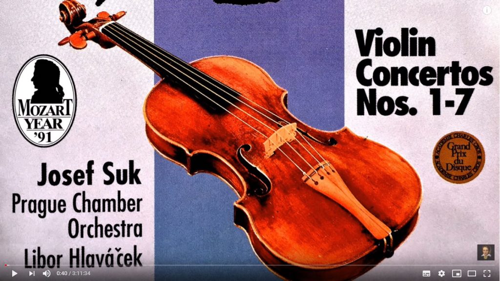 Mozart – The Violin Concertos n°1,2,3,4,5,6,7 + Presentation (Century’s recording : Josef Suk)